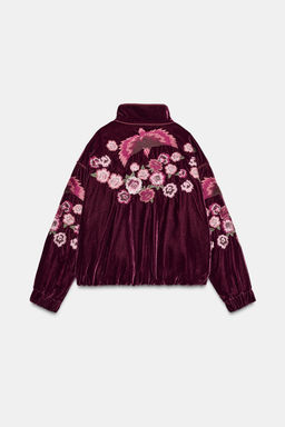 EMBROIDERED VELVET PUFFER JACKET - Zara фото 7