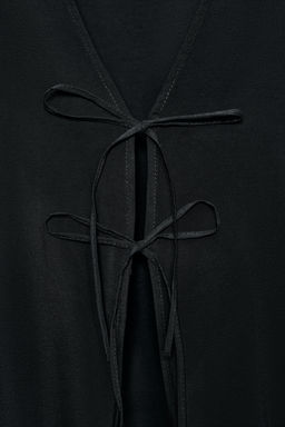 CAMISA FLUIDA LAZADAS / Negro - Zara фото 6