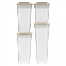Контейнеров для сыпучих продуктов, набор 4 штуки: 1л, 1,4л 2шт, 1,8л, полипропилен, слоновая кость (Россия) - Домашняя мода фото 2