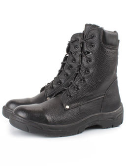 05-9011 BLACK Ботинки зимние мужские (натуральная кожа, искусственный мех)