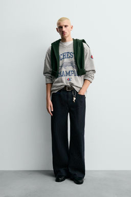 CHAMPION ® X ZARA STRIPED BAGGY FIT JEANS