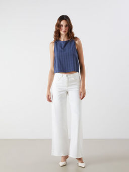 Bisiklet Yaka Dokulu Bluz