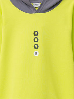 Kap??onlu Bask?l? Uzun Kollu Erkek ?ocuk Sweatshirt - Waikiki фото 3