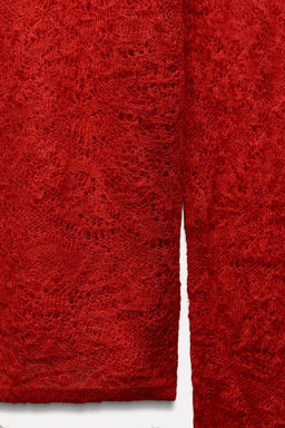 ALPACA AND FELT TEXTURE BLEND POINTELLE KNIT SWEATER - Zara фото 6