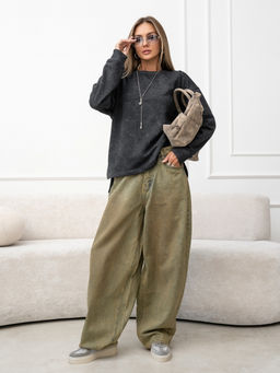 Эффект варенки! очень крутой лонгслив свитшот футер 3-х нитка петля ,графитовый - Binita фото 11