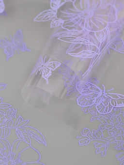 Плёнка для цветов «Ласточки», прозрачный/сиреневый классик, 0.6×9.3±5% м, 40 мкм, 200 г