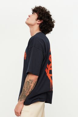 TRENDYOL MAN Lacivert Oversize/Genis Kesim Geometrik Bask?l? %100 Pamuklu T-Shirt TMNSS21TS1062 - Trendyolmilla фото 3