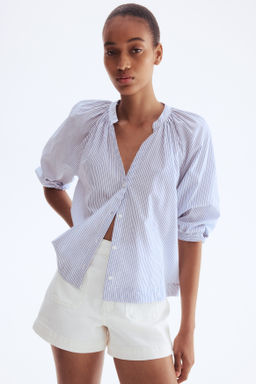 Blusa de popelina con mangas globo - H&m фото 7