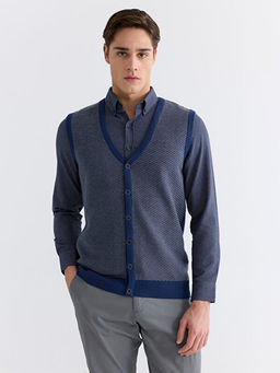 Standart Kal?p V Yaka Erkek Triko Yelek