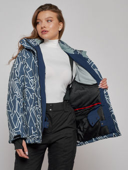 Горнолыжная куртка женская зимняя большого размера темно-серого цвета 2270-1TC - Chunmai фото 11