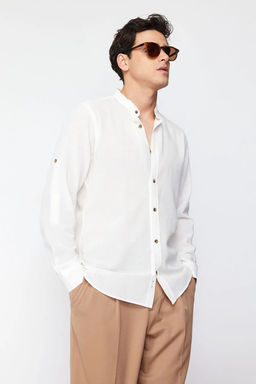 Ekru Hakim Yakal? Slim Fit Gomlek TMNSS24GO00050