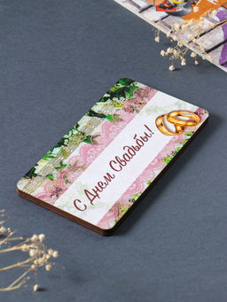 Купюрница свадебная "С днём свадьбы" кольца, 19х9,5х0,7 см, вид 7