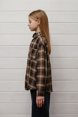 Рубашка подростковая коричневая