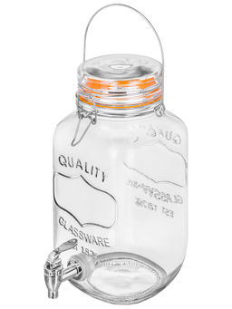 Диспенсер для холодных напитков с краном 3,78 л 19*14*30 см "Glaskraft"+крыш. с мет. зажим.и сил.упл