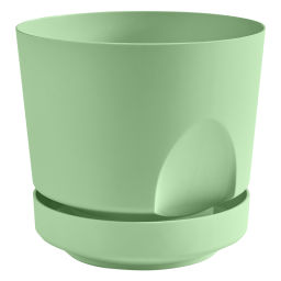 Цена за 2 шт. Кашпо для цветов пластиковое 0,8л d-12см "Тренд"с поддоном Мята