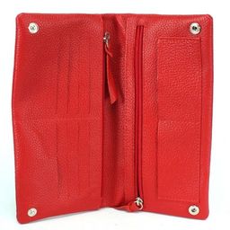 Портмоне женское Croco-ПР-802 натуральная кожа 3 отд, 11 карм, алый флотер (128) 229039  фото 3