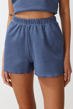 Trendyolmilla Mavi Dokulu Nak?sl? Ip Askl? Sortlu Orme Pijama Tak?m? THMSS24PT00155 фото 5