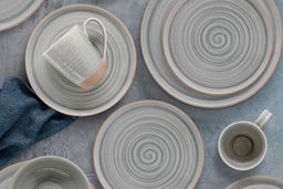 Тарелка обеденная, 27 см, керамика, серая, Спираль, Dallas - Home & Style фото 2