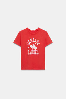 CAMISETA TEXTO DELANTERO / Rojo - Zara фото 3