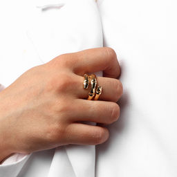 Кольцо металл Тренд бамбук, цвет золото, размер 17 - Qf фото 3