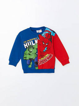 Bisiklet Yaka Uzun Kollu Hulk Bask?l? Erkek Bebek Sweatshirt