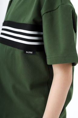 Футболка с лампасом, хаки - Inzibe фото 4