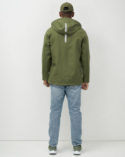 Ветровка спортивная мужская с капюшоном softshell цвета хаки 9563Kh