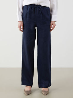 Beli Lastikli %100 Keten Kad?n Pantolon