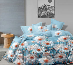 Постельное белье бязь люкс - Ромашки Евро (нав.70х70)