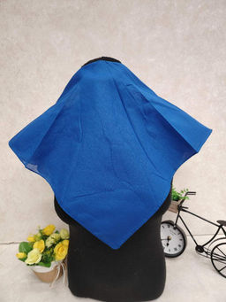 Платок косынка на голову и шею, хлопок, цвет ярко синий