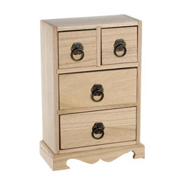 Шкатулка для росписи дерево «Комод 4 ящика», для творчества, декора, 22×15×8.2 см