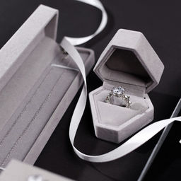 Футляр под серьги, кольцо Кристалл, бархатный, 6.5?6 см, серый