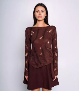 Джемпер #КТ1138, шоколадный