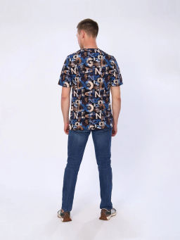 Футболка мужская, цвет коричневый синий черный