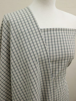 Пестрядь Мелкая клетка цв.кофейный/бежевый/изумрудный, ш.1.5м, хлопок-100%, 150гр/м.кв - Купава фото 3