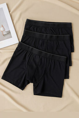 TRENDYOL MAN Lacivert 3lu Paket Duz Boxer TMNAW20BX0063