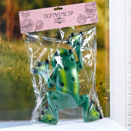 Пластиковый термометр оконный «Лягушка», в пакете