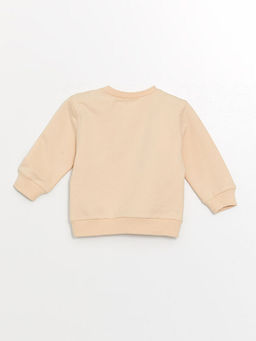 Bask?l? Erkek Bebek Sweatshirt