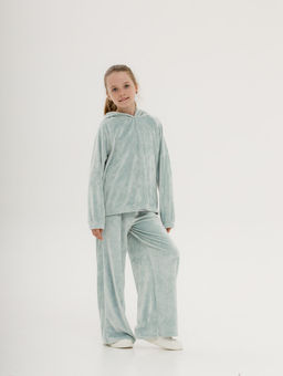 Детский костюм, велюр премиум, мята - Knitka wear фото 3