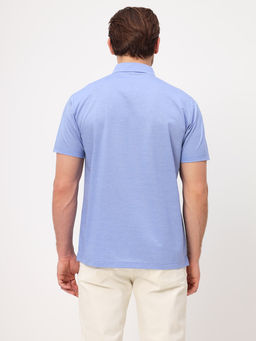Джемпер мужской с воротником поло короткий рукав GREG G144-PM1246T-LT1629 (голубой)  фото 4
