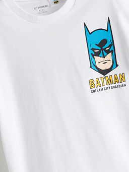 Bisiklet Yaka Batman Bask?l? Erkek ?ocuk Ti??rt