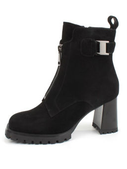 04-M3-L855 BLACK Ботильоны зимние женские (натуральная замша, натуральный мех)