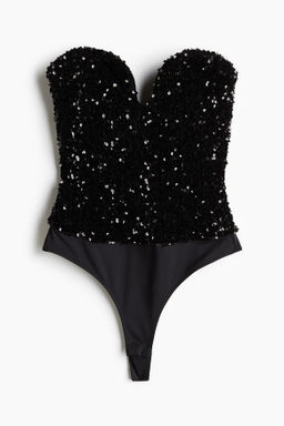 Body tanga de lentejuelas