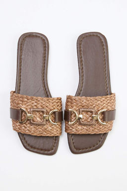 Kahverengi Has?r Kad?n Terlik TAKSS26TE00028