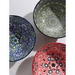 Салатник керамический Доляна Джавлон, 600 мл, d=14,5 см, цвет красный  фото 7