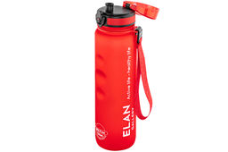 Бутылка для воды 1000 мл 7,8*7,8*28,5 см "Style Matte" с углублениями д/пальцев красная