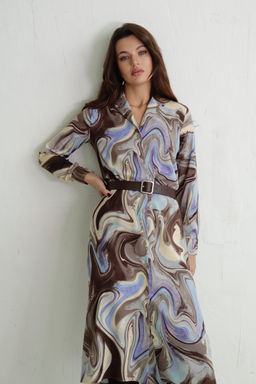 Платье-рубашка с английским воротником принт - Martichelli фото 28