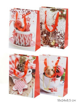 Цена за 12 шт. Пакет подарочный 18х24х8.5 / 362-52-S /уп 12/720/Новый год