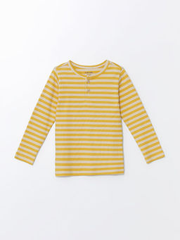 Bisiklet Yaka ?izgili Erkek Bebek Pijama ?st