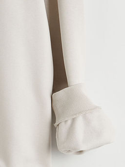 Bisiklet Yaka Bask?l? Erkek Kal?n Sweatshirt